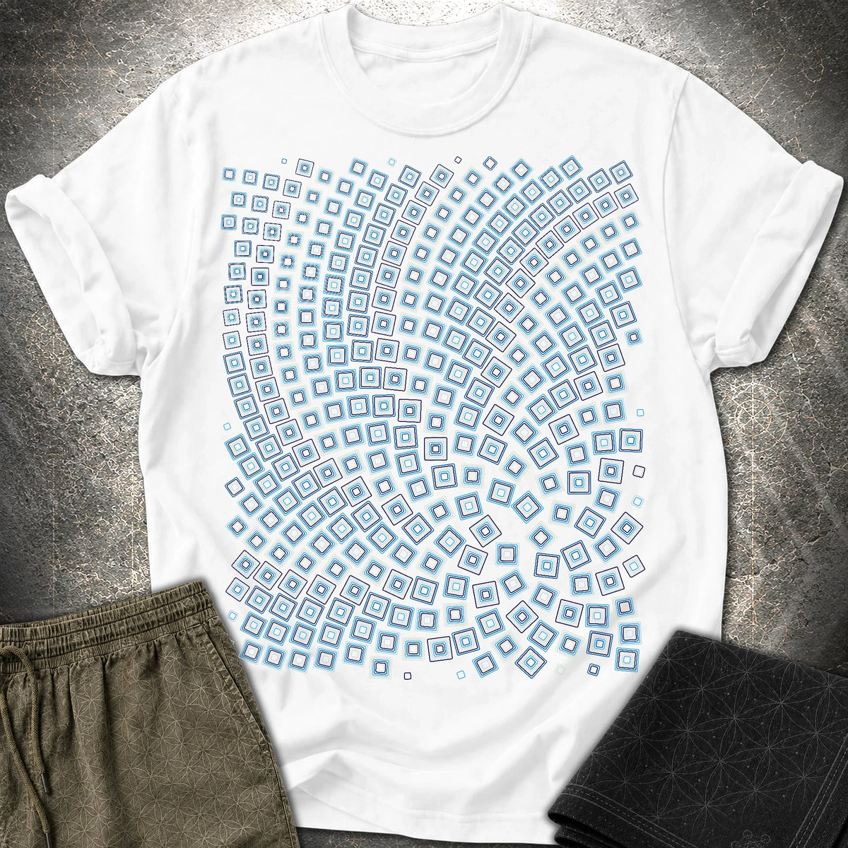 Golden Ratio Fibonacci Spiral Geometric Math Art T-Shirt - Golden Ratio Fibonacci Spiral Geometric Math Art T-Shirt - White