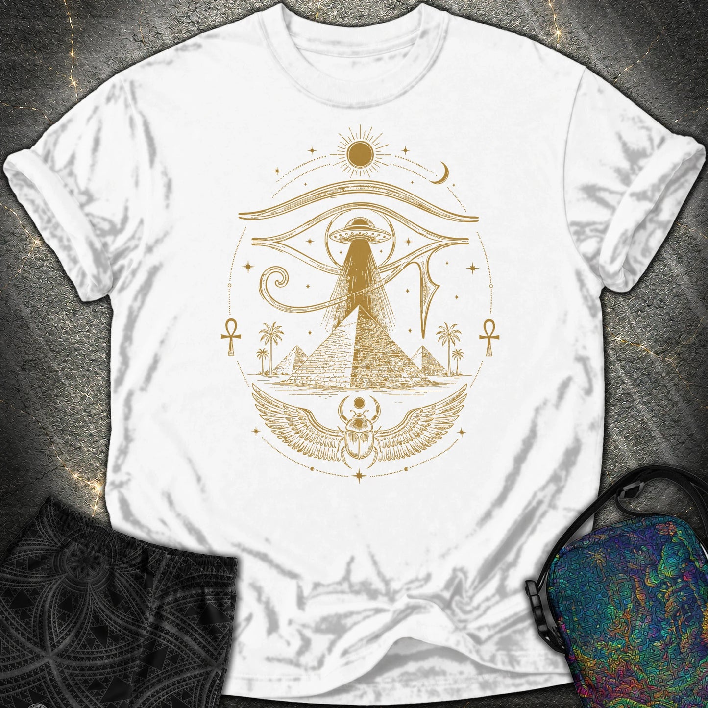 Ancient Eye Over the Pyramids - Ancient Eye Over the Pyramids Comfort T-Shirt - White