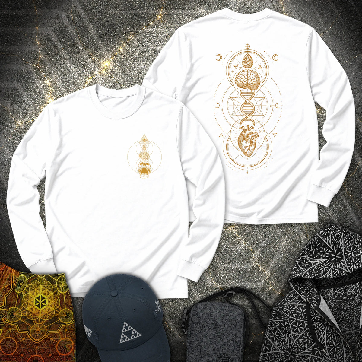 Tools Of The Trade Brain-Heart Coherence 2 Sided - Tools Of The Trade Brain-Heart Coherence 2 Sided Long Sleeve Shirt - White