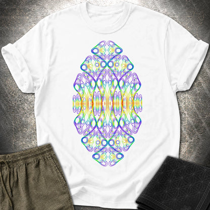 Psychedelic Rainbow Trippy Kaleidoscope Rave T-Shirt - Psychedelic Rainbow Trippy Kaleidoscope Rave T-Shirt - White