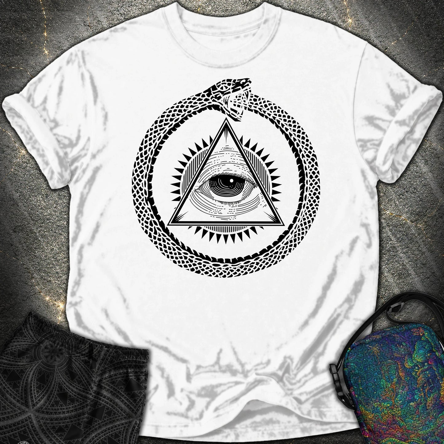 Ouroboros Eye of Providence Comfort T-Shirt - Ouroboros Eye of Providence Comfort T-Shirt - White