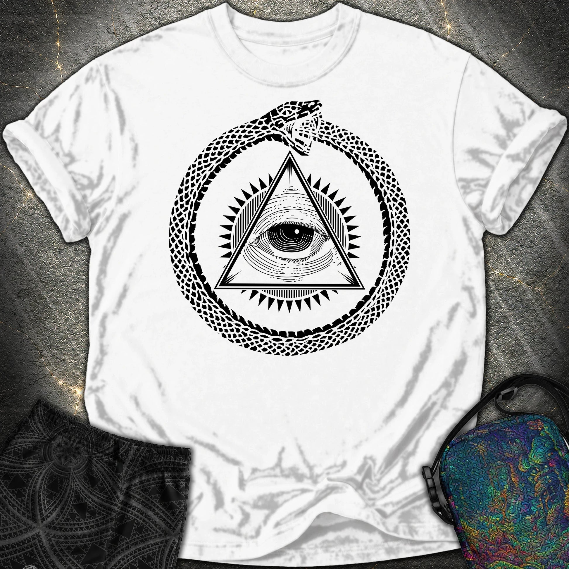 Ouroboros Eye of Providence Comfort T-Shirt - Ouroboros Eye of Providence Comfort T-Shirt - White