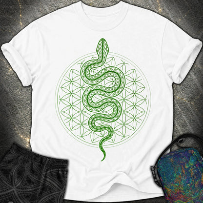 Flower of Life Serpent Comfort T-Shirt - Flower of Life Serpent Comfort T-Shirt - White