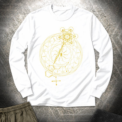 Psilocybin Key To Universe - Psilocybin Key To Universe Long Sleeve Shirt - White