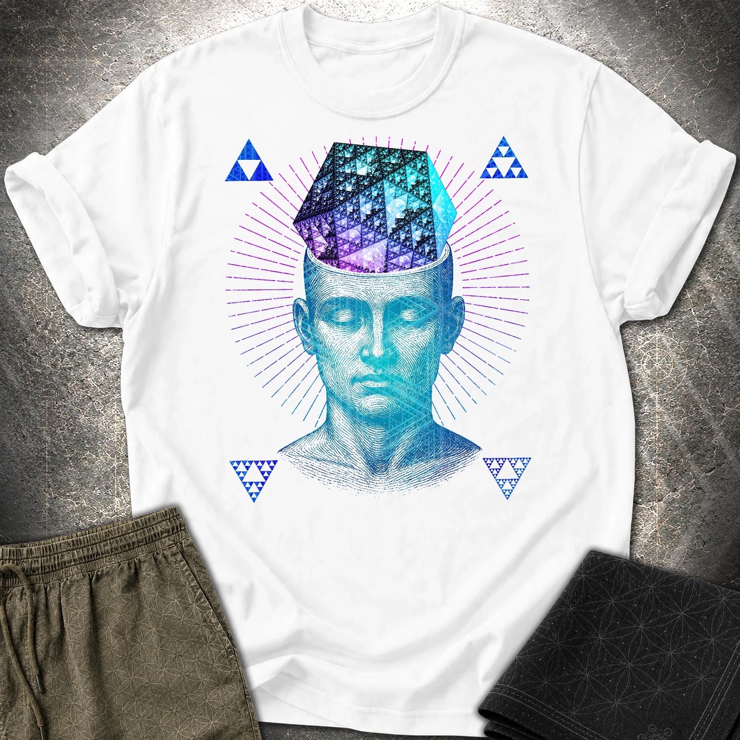 The Mathematitian Fractal Mind T-Shirt - The Mathematitian Fractal Mind T-Shirt - White
