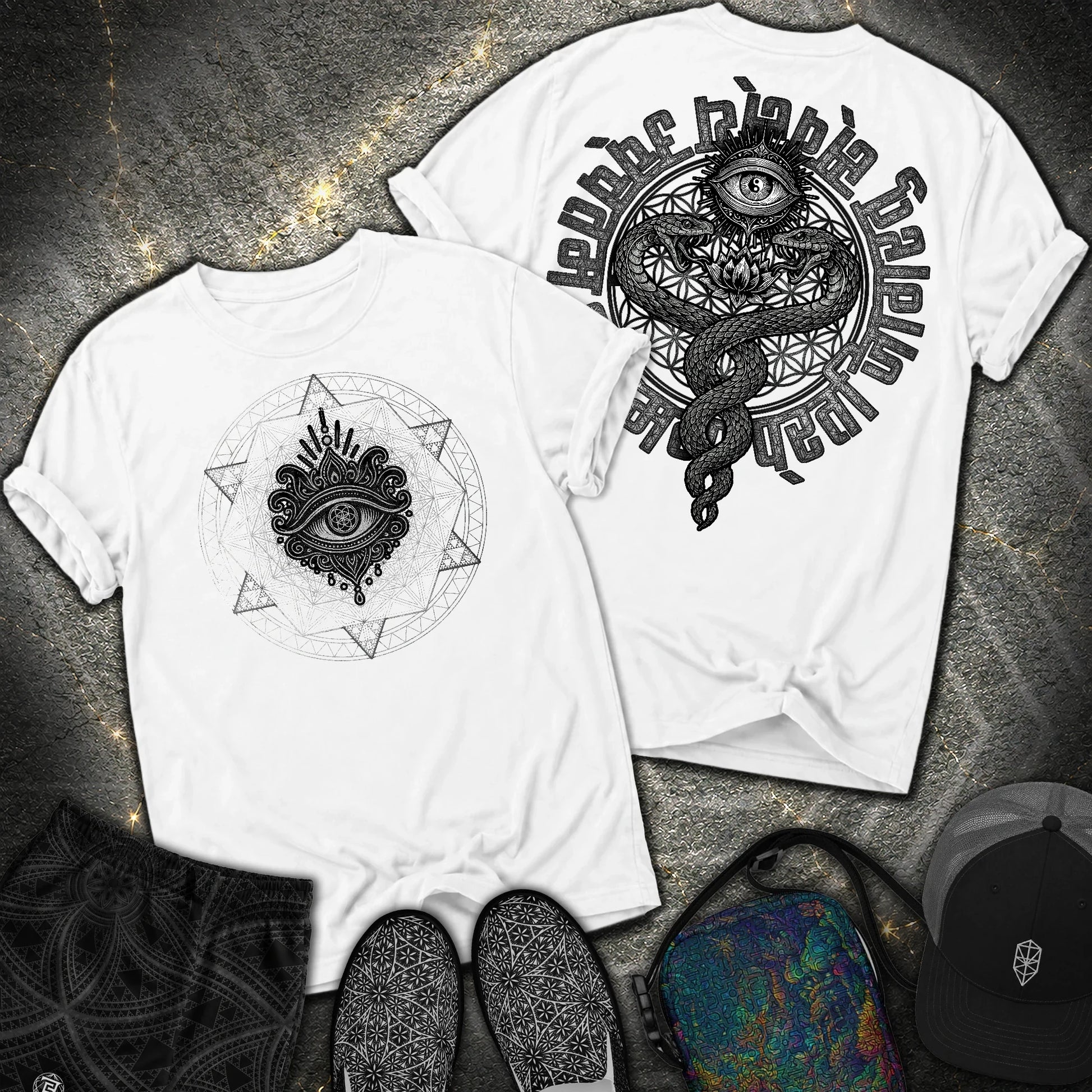 Awaken To Your Highest Self Heavyweight 2 Sided Comfort T-Shirt - Awaken To Your Highest Self Heavyweight 2 Sided Comfort T-Shirt - White