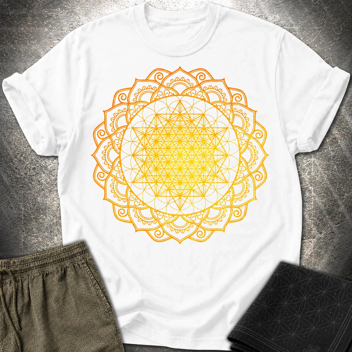 Tetrahedron Mandala T-Shirt - Tetrahedron Mandala T-Shirt - White