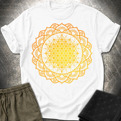 Tetrahedron Mandala T-Shirt - Tetrahedron Mandala T-Shirt - White