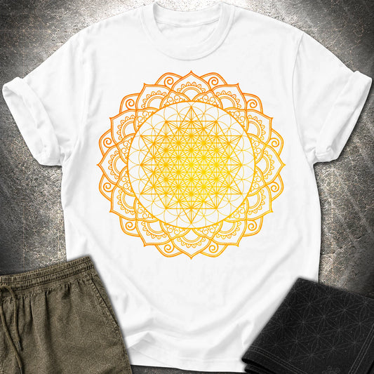 Tetrahedron Mandala T-Shirt - Tetrahedron Mandala T-Shirt - White