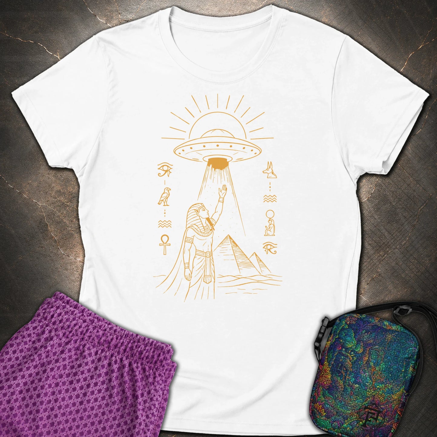 Pharaoh Reaching for the Sky Vessel - Pharaoh Reaching for the Sky Vessel Womens T-Shirt - White