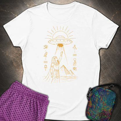 Pharaoh Reaching for the Sky Vessel - Pharaoh Reaching for the Sky Vessel Womens T-Shirt - White