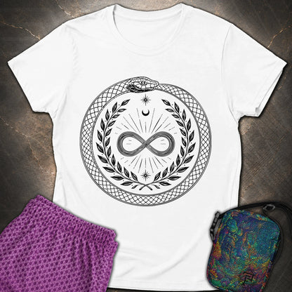 888 Ouroboros Infinity Unisex Womens T-Shirt - 888 Ouroboros Infinity Unisex Womens T-Shirt - White