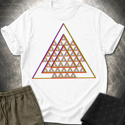 Sierpinski Glitch Triangle T-Shirt - Sierpinski Glitch Triangle T-Shirt - White