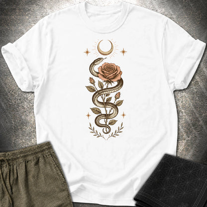 Snake Rose Moon - Snake Rose Moon T-Shirt - White