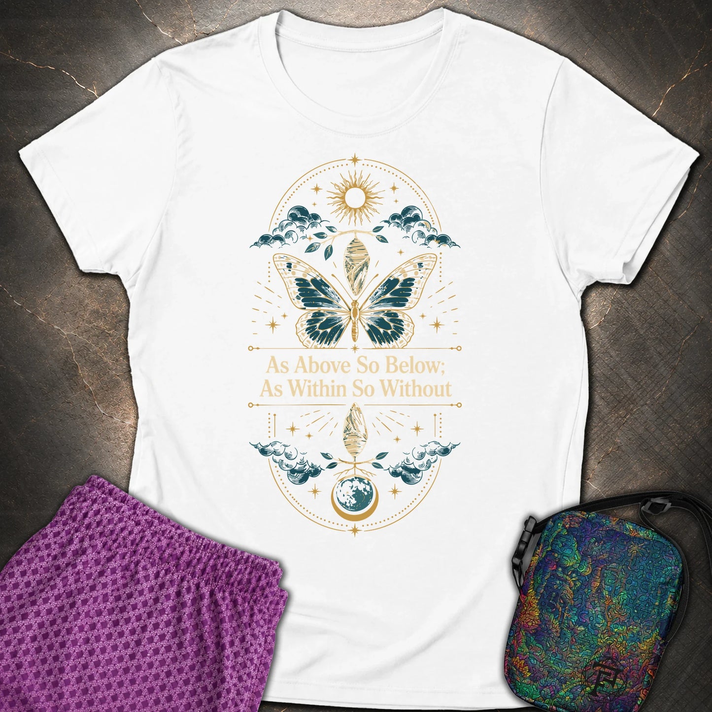 As Above So Below Transformation - As Above So Below Transformation Womens T-Shirt - White