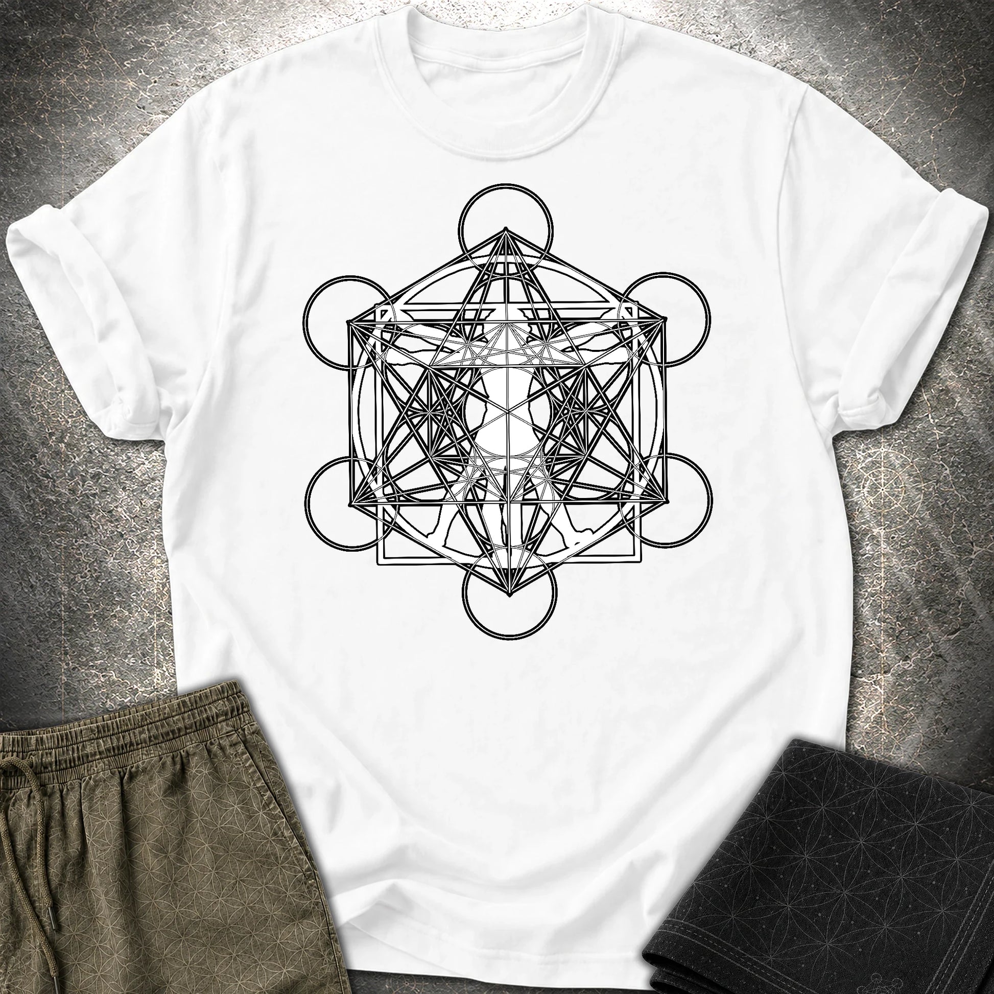Vitruvian Man Metatron T-Shirt - Vitruvian Man Metatron T-Shirt - White