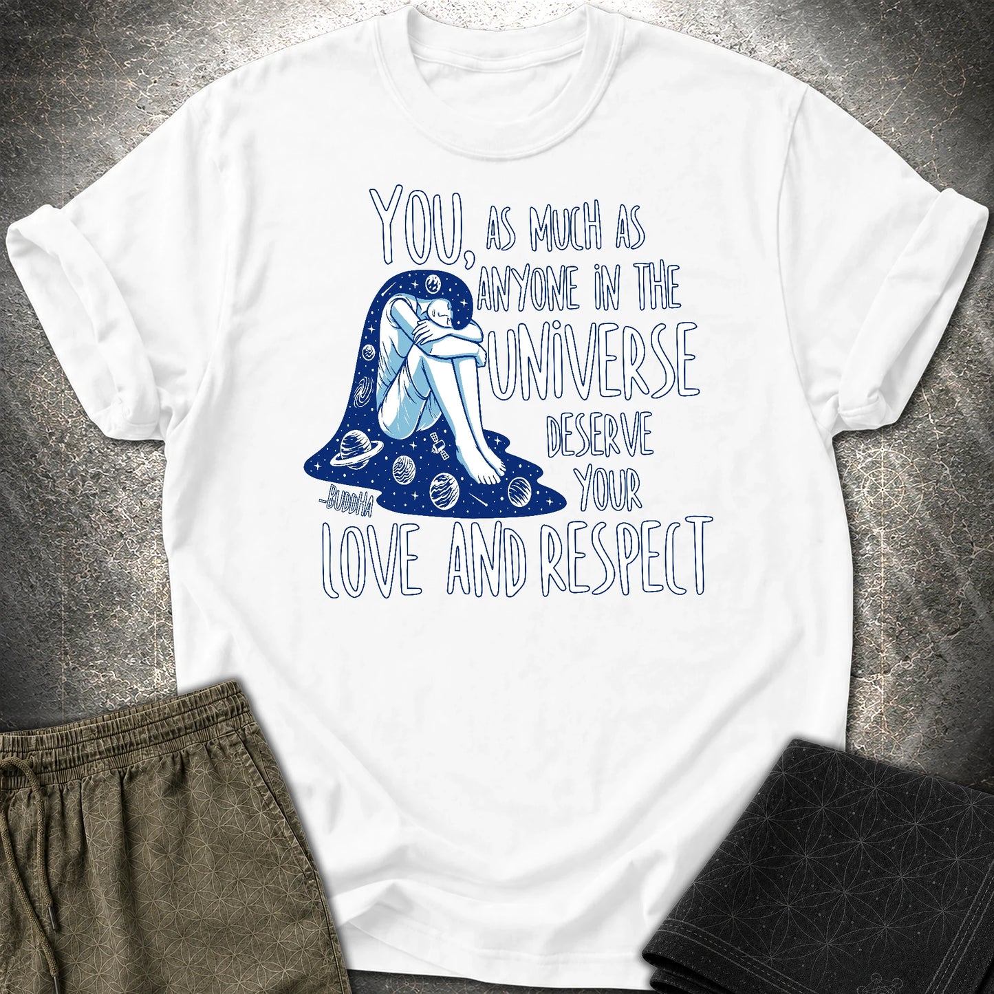 Buddha Love and Respect T-Shirt - Buddha Love and Respect T-Shirt - White