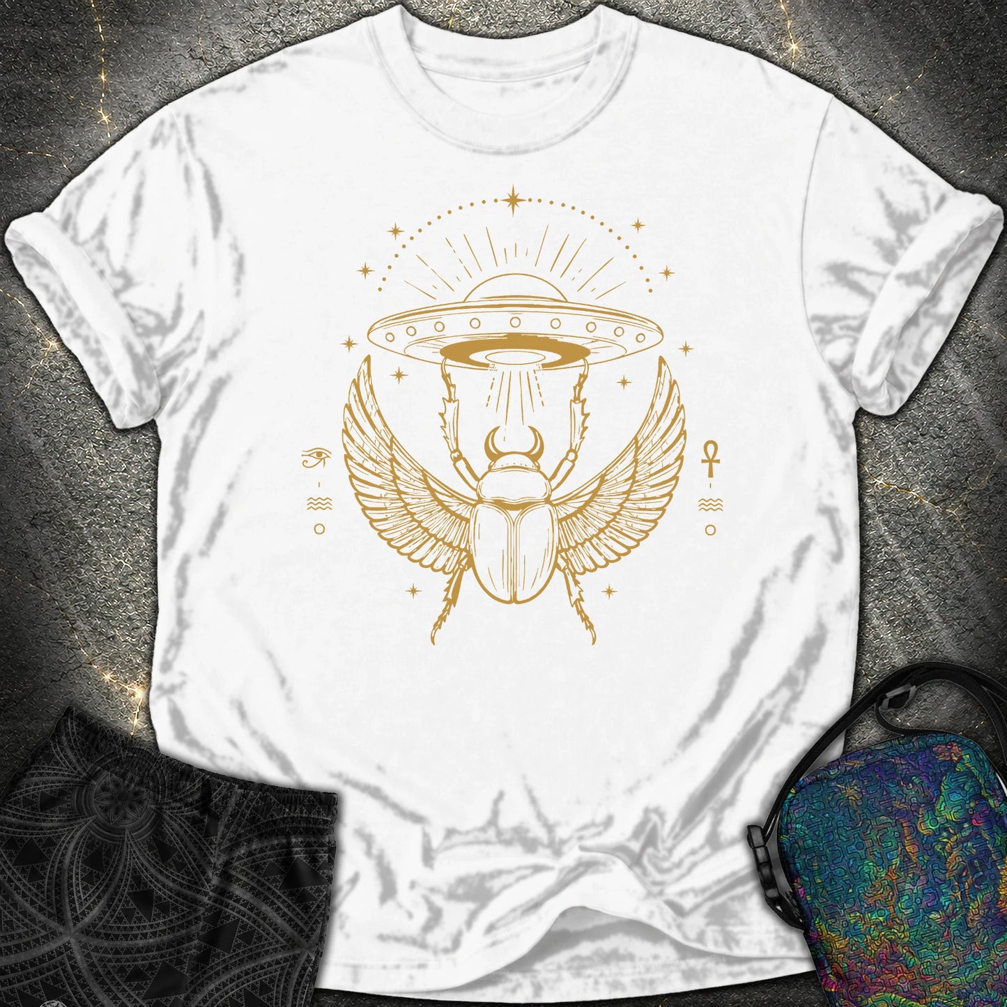 Celestial Scarab Beneath the Starship - Celestial Scarab Beneath the Starship Comfort T-Shirt - White