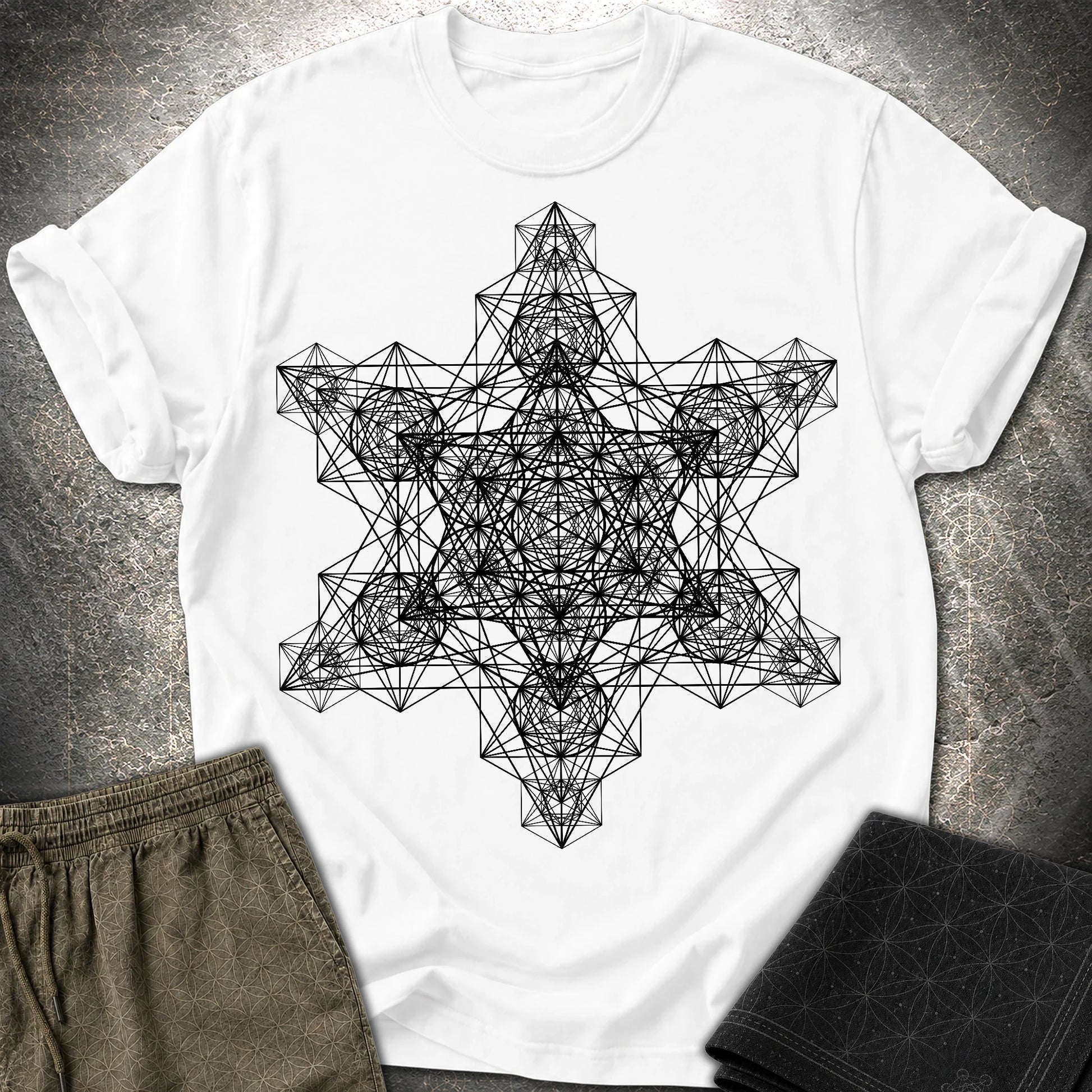 Metatron Fractal Star T-Shirt - Metatron Fractal Star T-Shirt - White