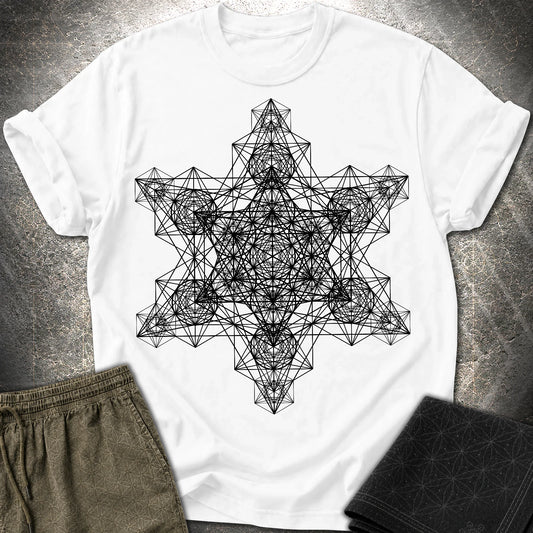 Metatron Fractal Star T-Shirt - Metatron Fractal Star T-Shirt - White