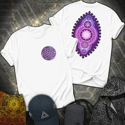 Fractal Sacred Geometry 2 Sided T-Shirt - Fractal Sacred Geometry 2 Sided T-Shirt - White
