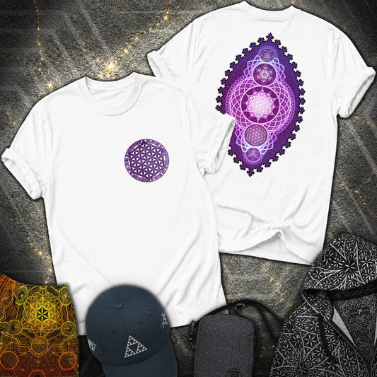 Fractal Sacred Geometry 2 Sided T-Shirt - Fractal Sacred Geometry 2 Sided T-Shirt - White