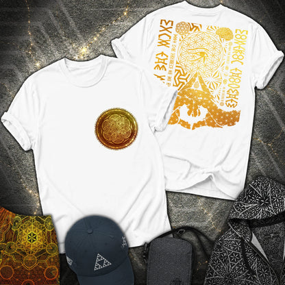 Kalesvara Mudra Seed Of Life 2 Sided T-Shirt - Kalesvara Mudra Seed Of Life 2 Sided T-Shirt - White