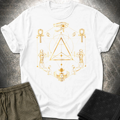 Eye Of Ra Egypt Geometry T-Shirt - Eye Of Ra Egypt Geometry T-Shirt - White