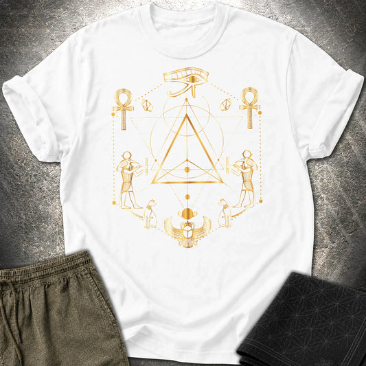 Eye Of Ra Egypt Geometry T-Shirt - Eye Of Ra Egypt Geometry T-Shirt - White