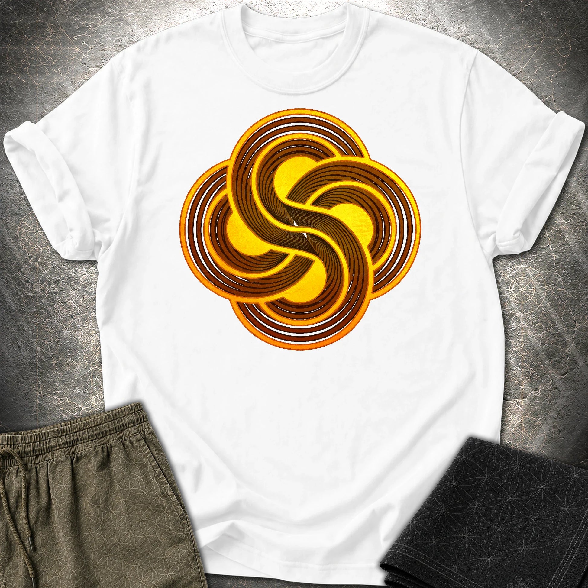 Crop Circle Flow T-Shirt - Crop Circle Flow T-Shirt - White