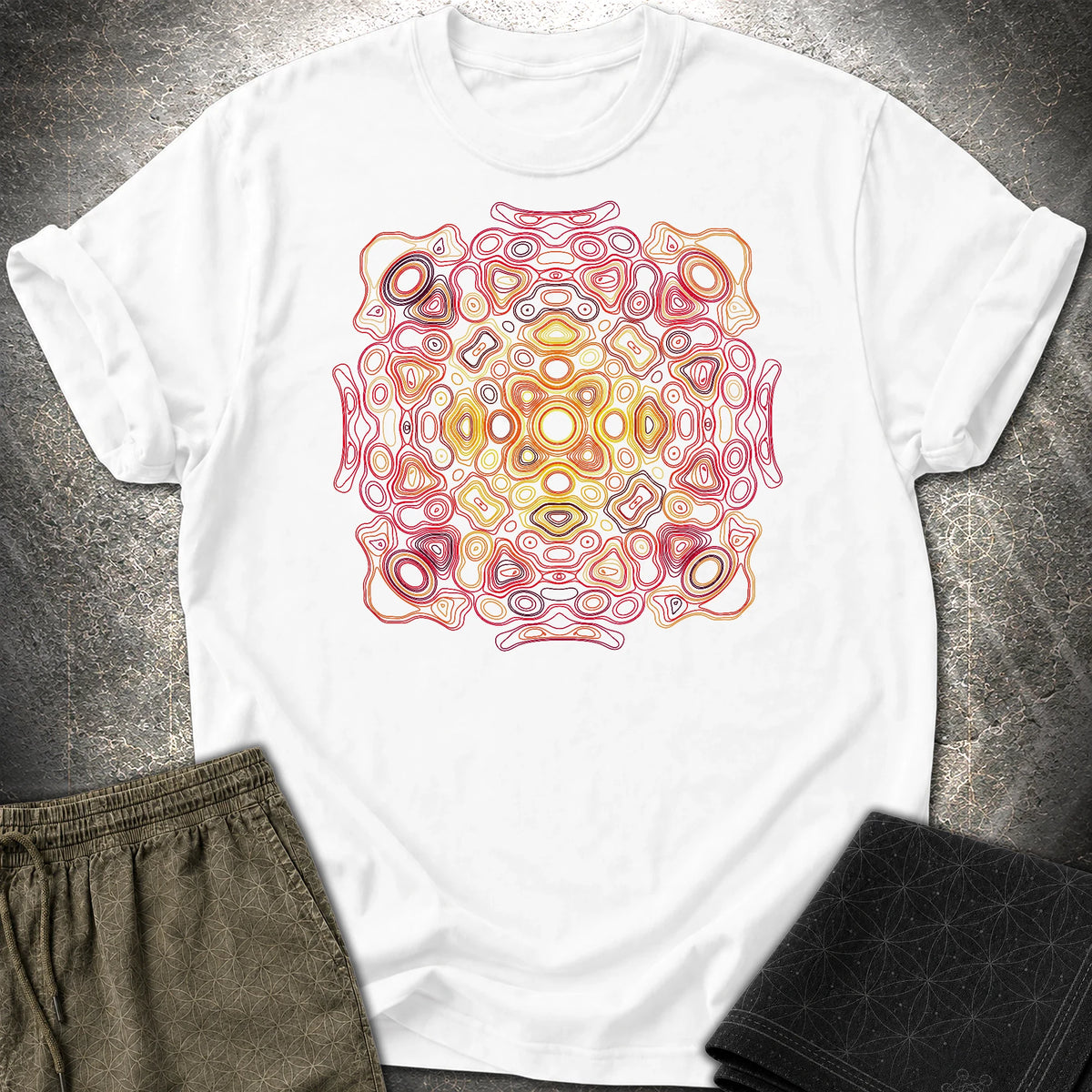 Psychedelic Mandala Trippy Hippie Groovy Pattern T-Shirt - Psychedelic Mandala Trippy Hippie Groovy Pattern T-Shirt - White