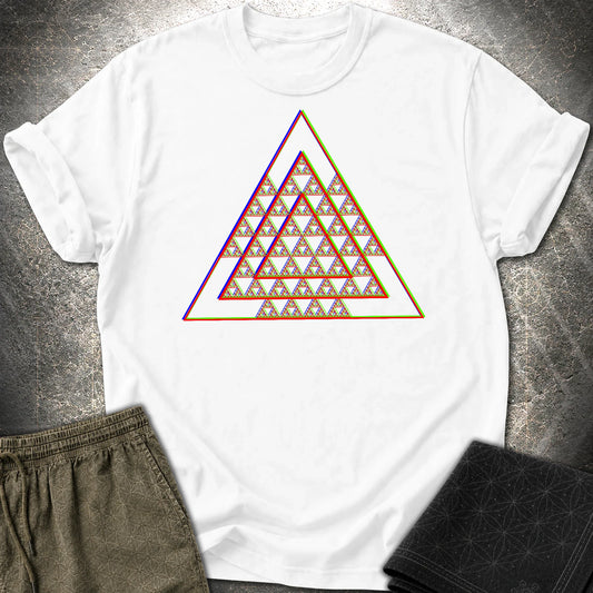 Sierpinski Glitch Triangle T-Shirt - Sierpinski Glitch Triangle T-Shirt - White