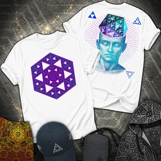The Mathematitian Sierpinski Star 2 Sided T-Shirt - The Mathematitian Sierpinski Star 2 Sided T-Shirt - White