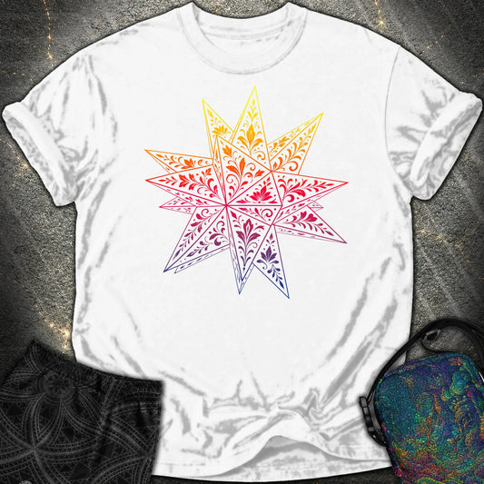 Colorful Stellated Dodecahedron Comfort T-Shirt - Colorful Stellated Dodecahedron Comfort T-Shirt - White
