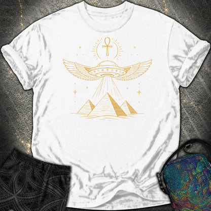 Winged Starship Over the Pyramids - Winged Starship Over the Pyramids Comfort T-Shirt - White