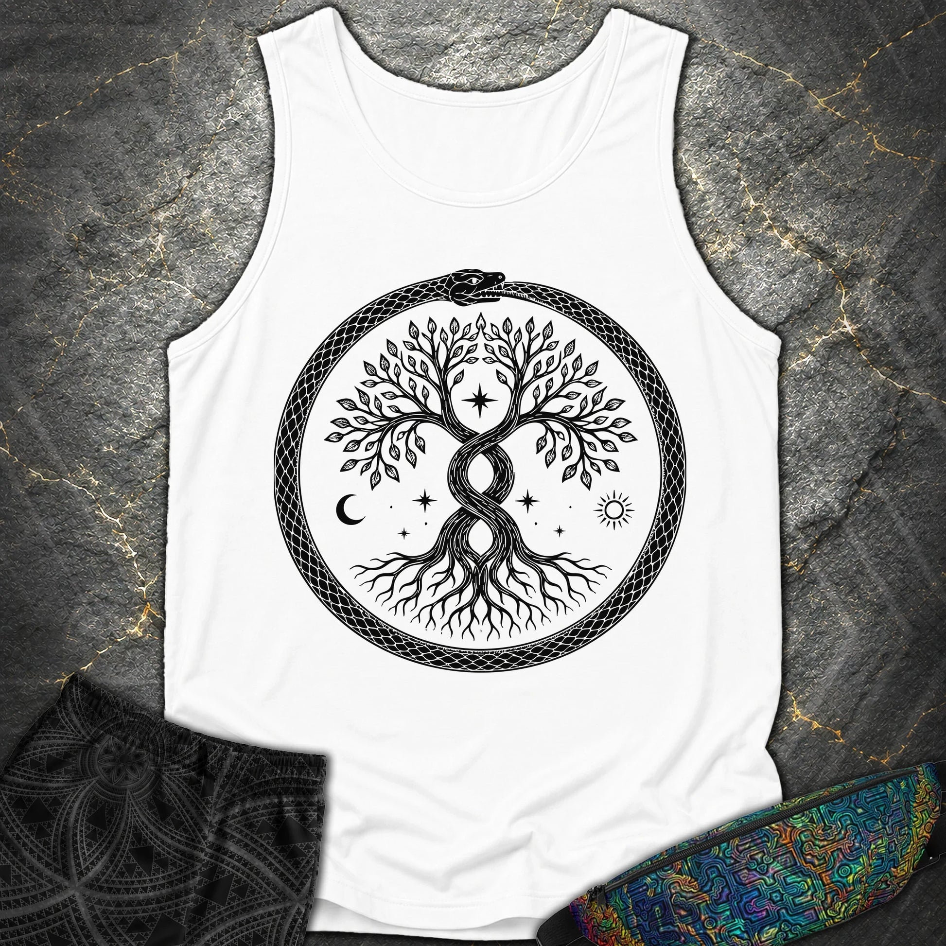 888 Ouroboros Tree Comfort Tank Top - 888 Ouroboros Tree Comfort Tank Top - White