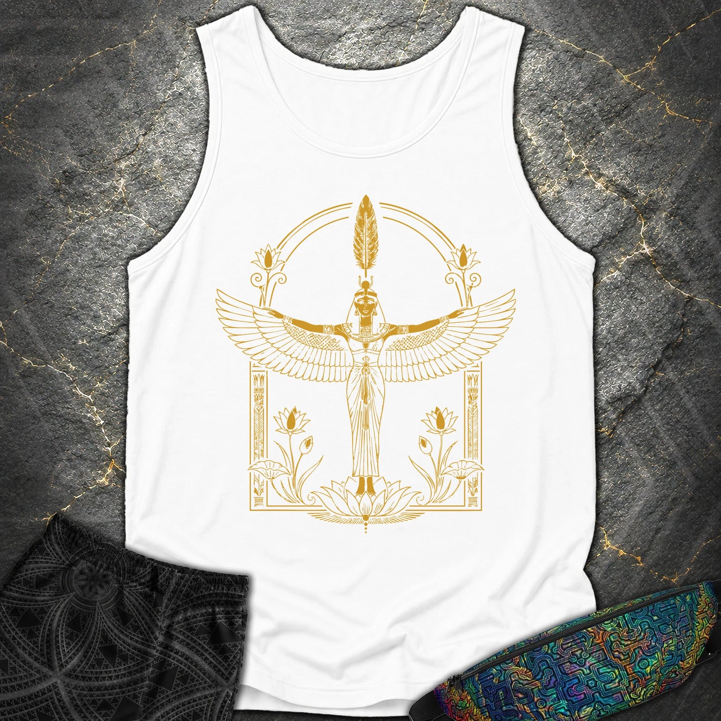 Winged Goddess of Sacred Balance - Winged Goddess of Sacred Balance Comfort Tank Top - White