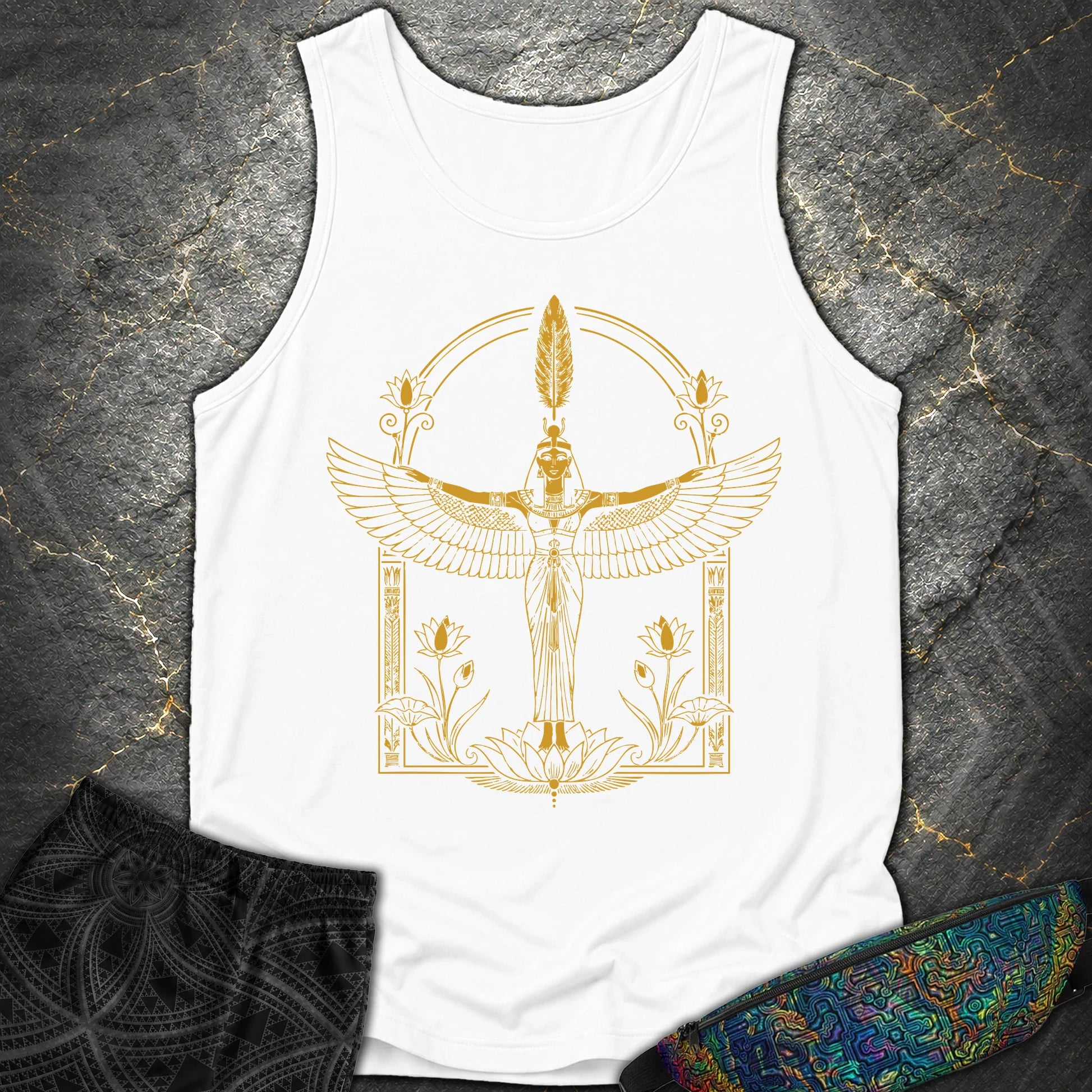 Winged Goddess of Sacred Balance - Winged Goddess of Sacred Balance Comfort Tank Top - White