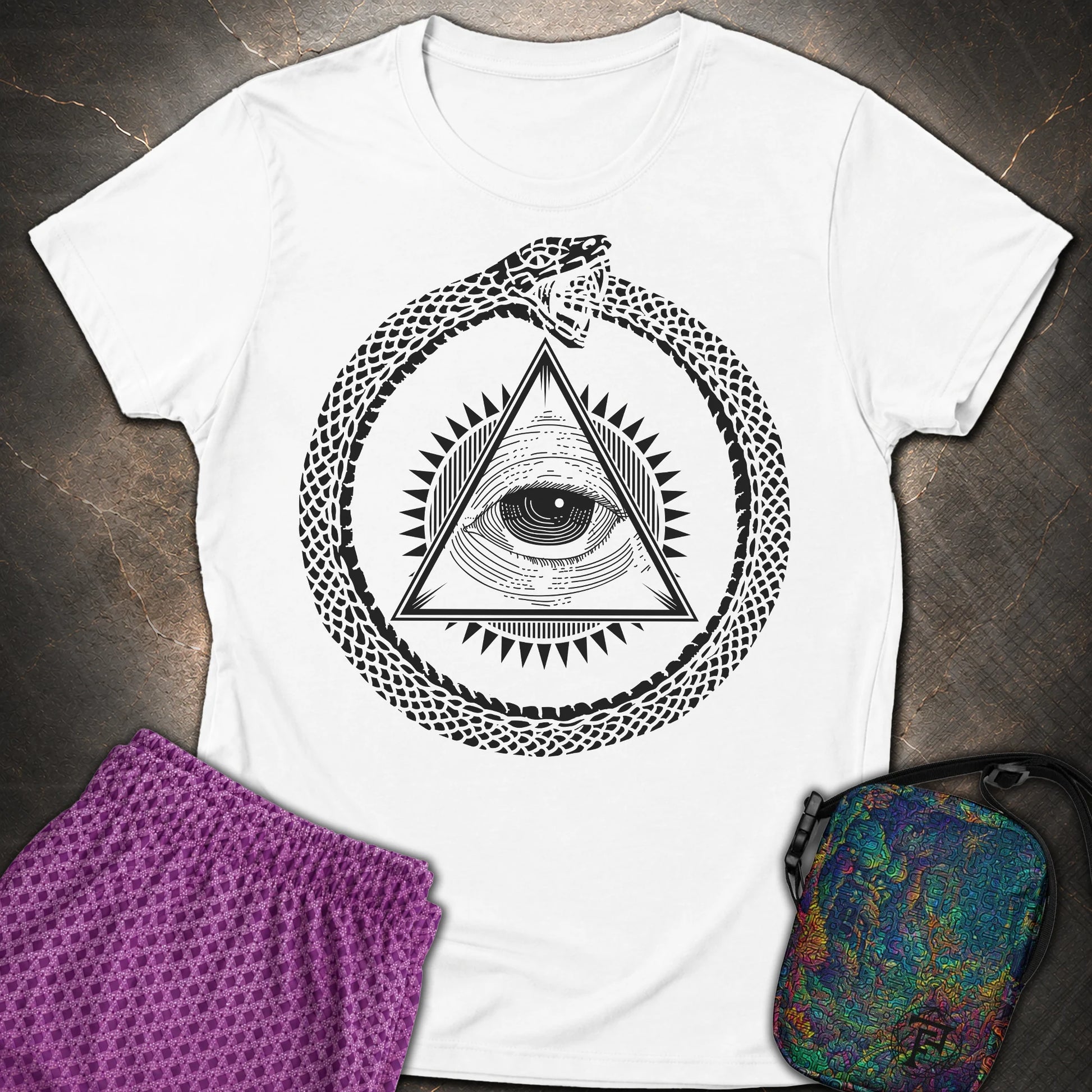 Ouroboros Eye of Providence - Ouroboros Eye of Providence Womens T-Shirt - White
