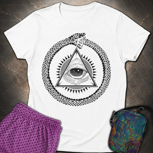 Ouroboros Eye of Providence - Ouroboros Eye of Providence Womens T-Shirt - White