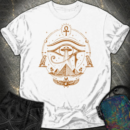 Ancient Eye Over Alien Pyramids - Ancient Eye Over Alien Pyramids Comfort T-Shirt - White