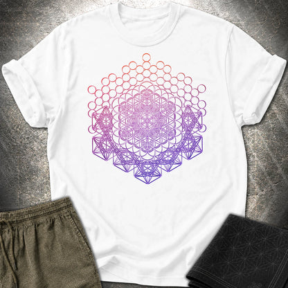 Metatron And Flower Connection T-Shirt - Metatron And Flower Connection T-Shirt - White