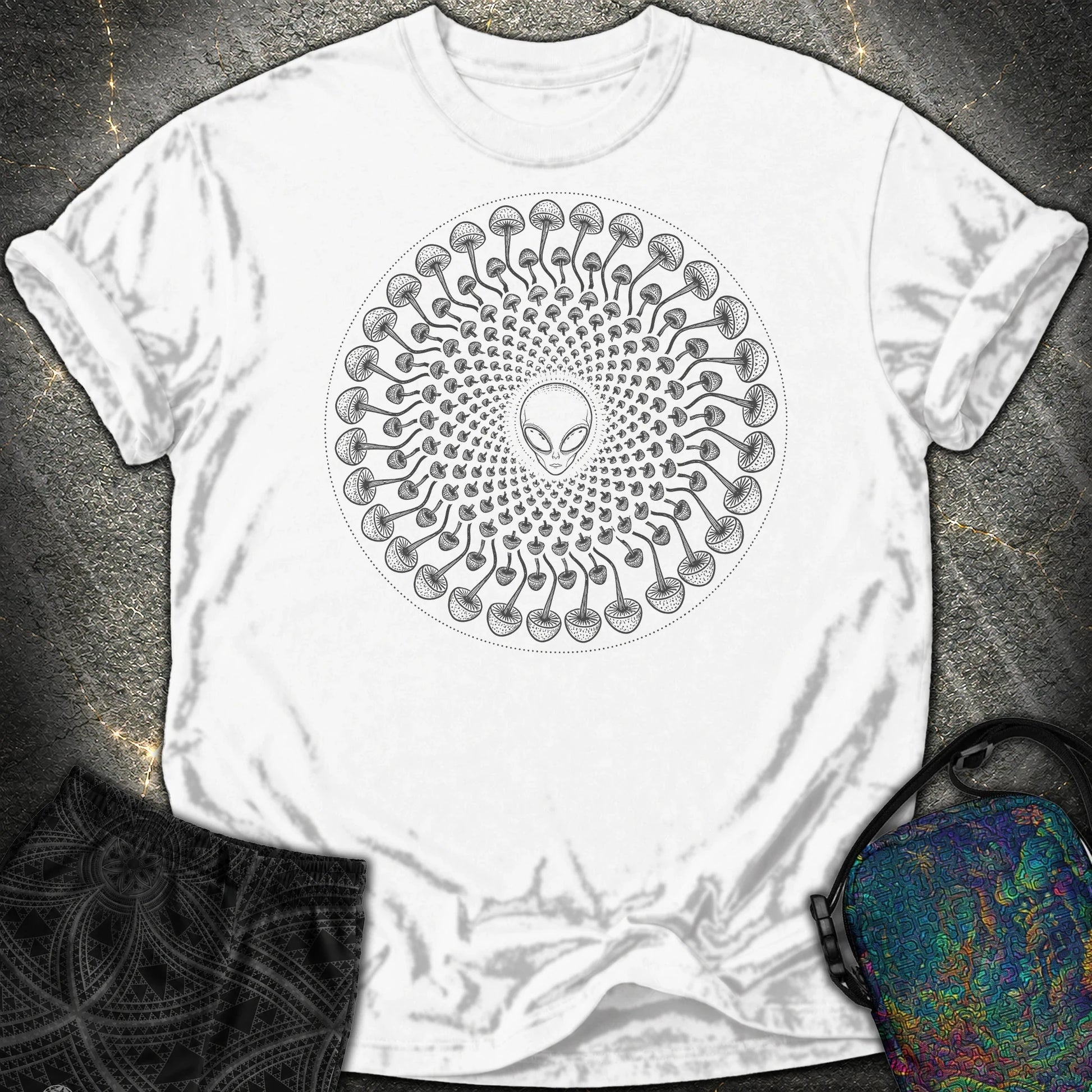 Alien Mushroom Spiral Comfort T-Shirt - Alien Mushroom Spiral Comfort T-Shirt - White