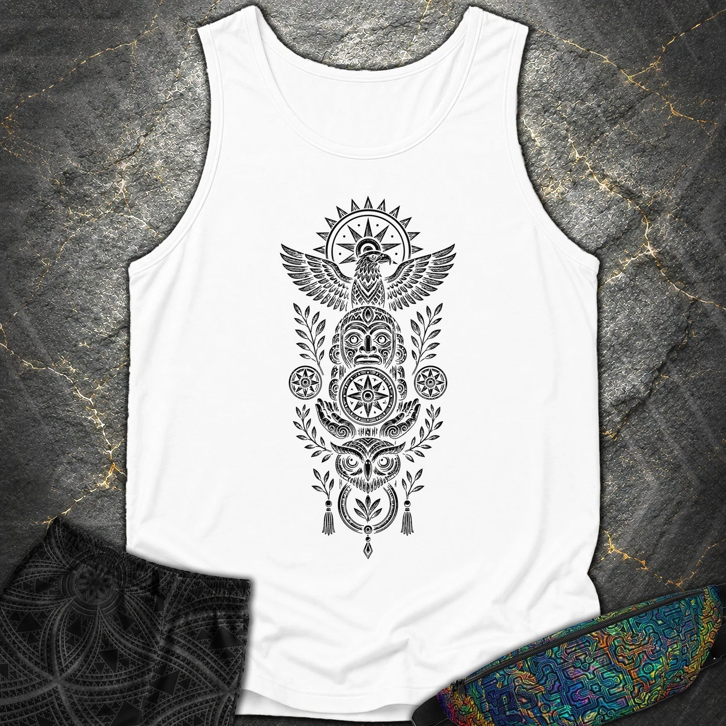 Totem Black - Totem Black Comfort Tank Top - White
