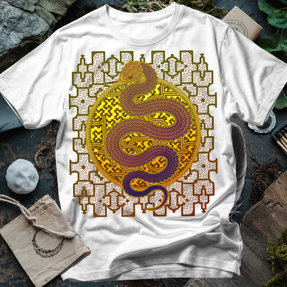 Shipibo Kene Cosmic Snake T-Shirt