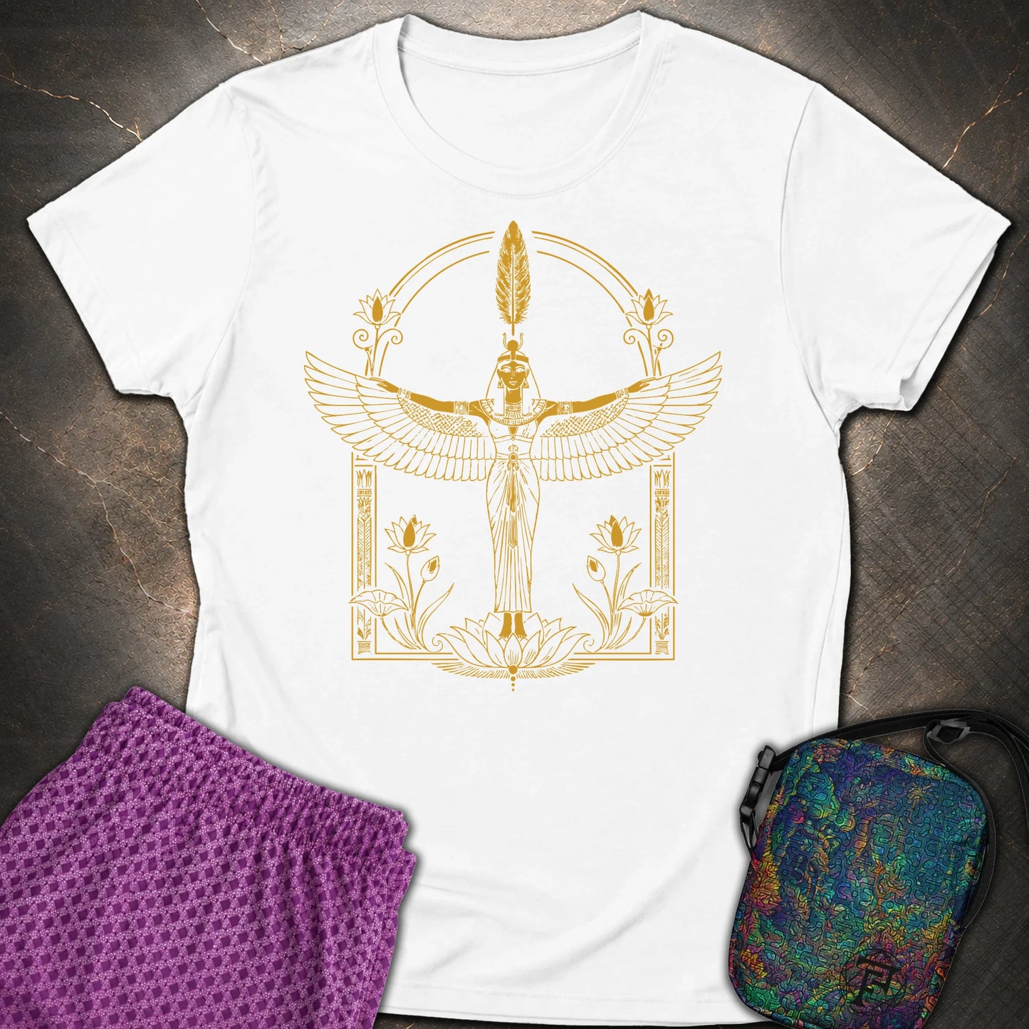 Winged Goddess of Sacred Balance - Winged Goddess of Sacred Balance Womens T-Shirt - White