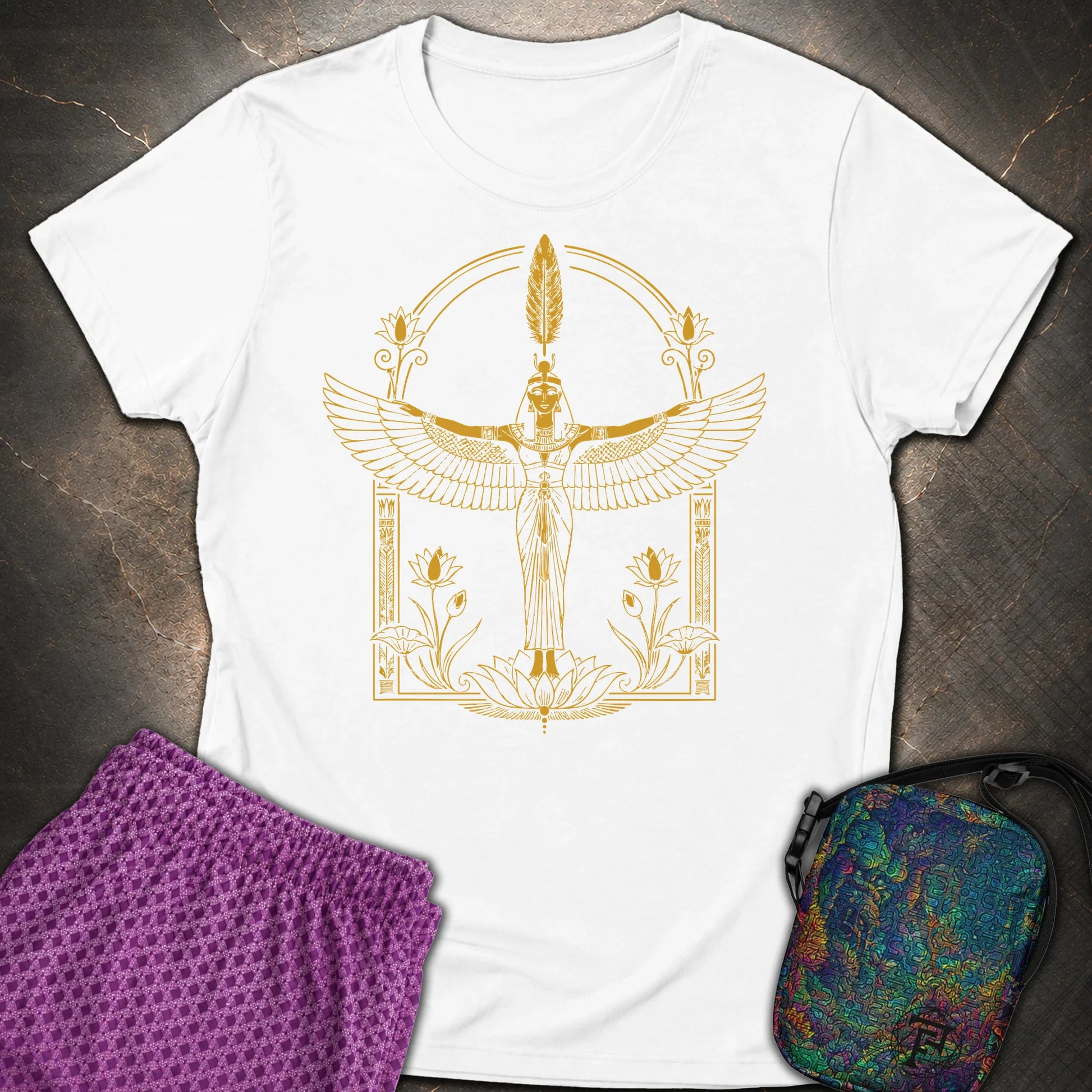Winged Goddess of Sacred Balance - Winged Goddess of Sacred Balance Womens T-Shirt - White