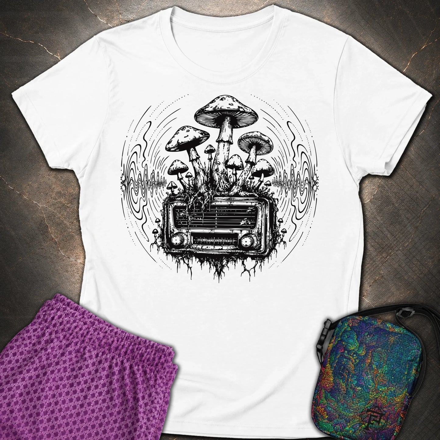Mushroom Radio - Mushroom Radio Womens T-Shirt - White