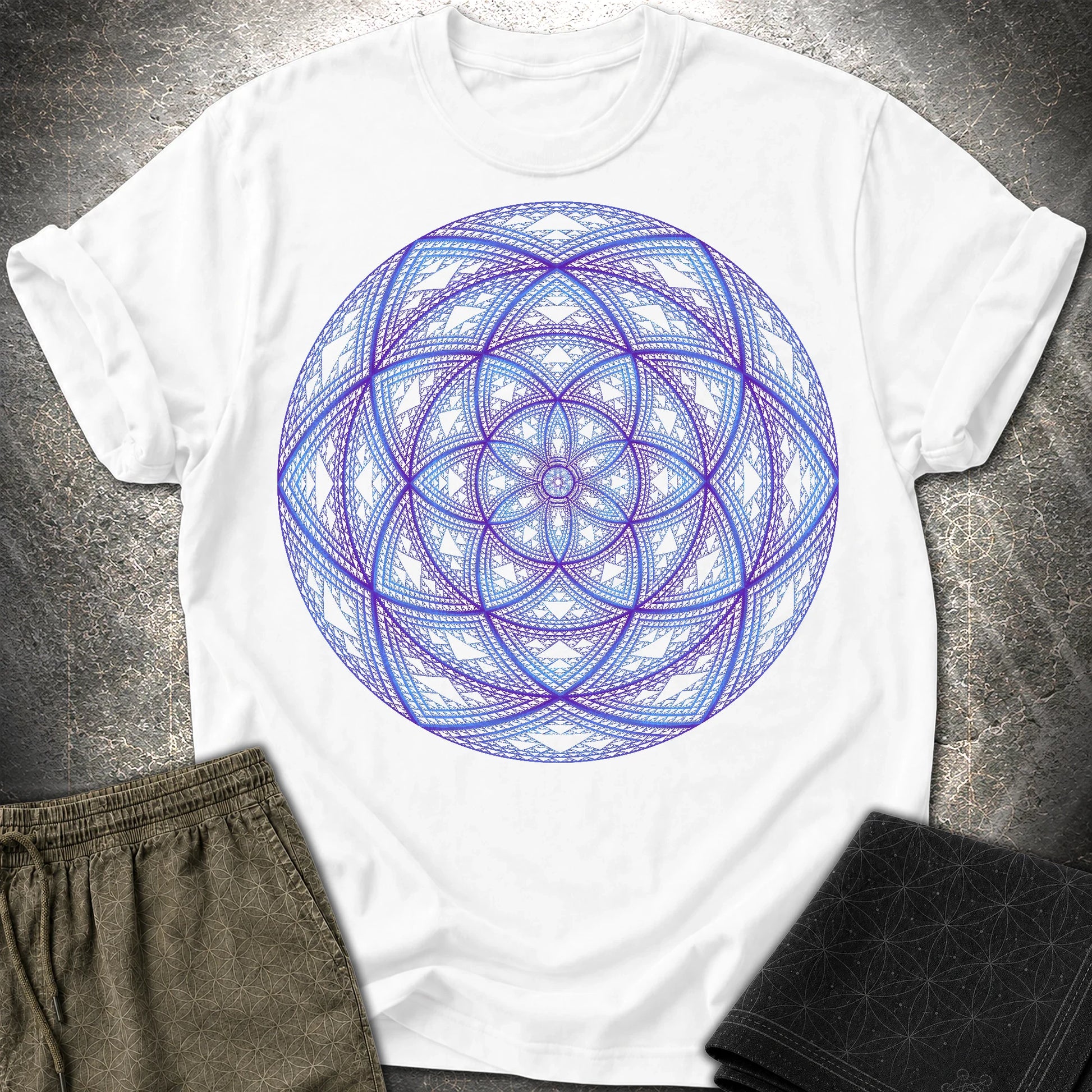 Sierpinski Seed Of Life T-Shirt - Sierpinski Seed Of Life T-Shirt - White