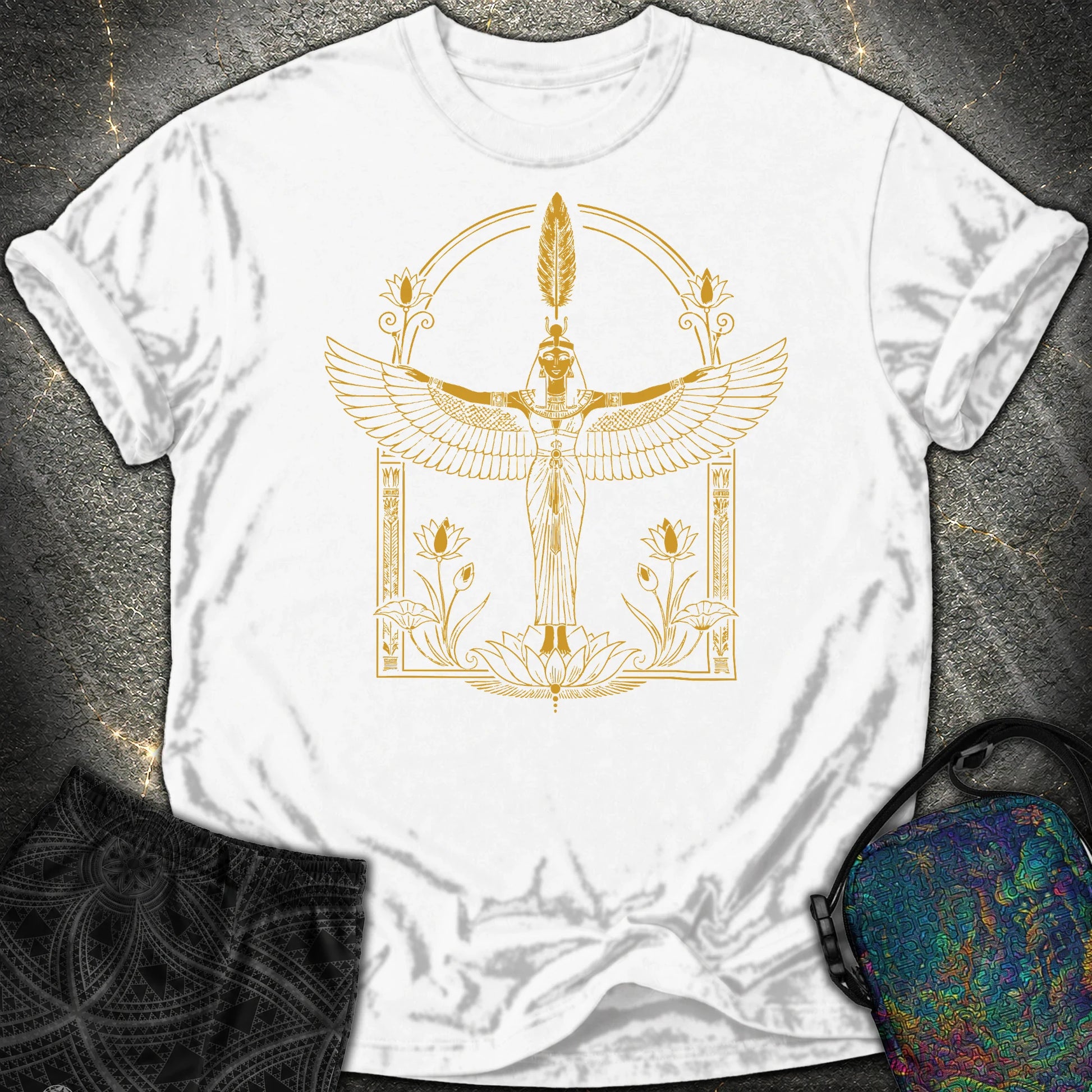 Winged Goddess of Sacred Balance - Winged Goddess of Sacred Balance Comfort T-Shirt - White